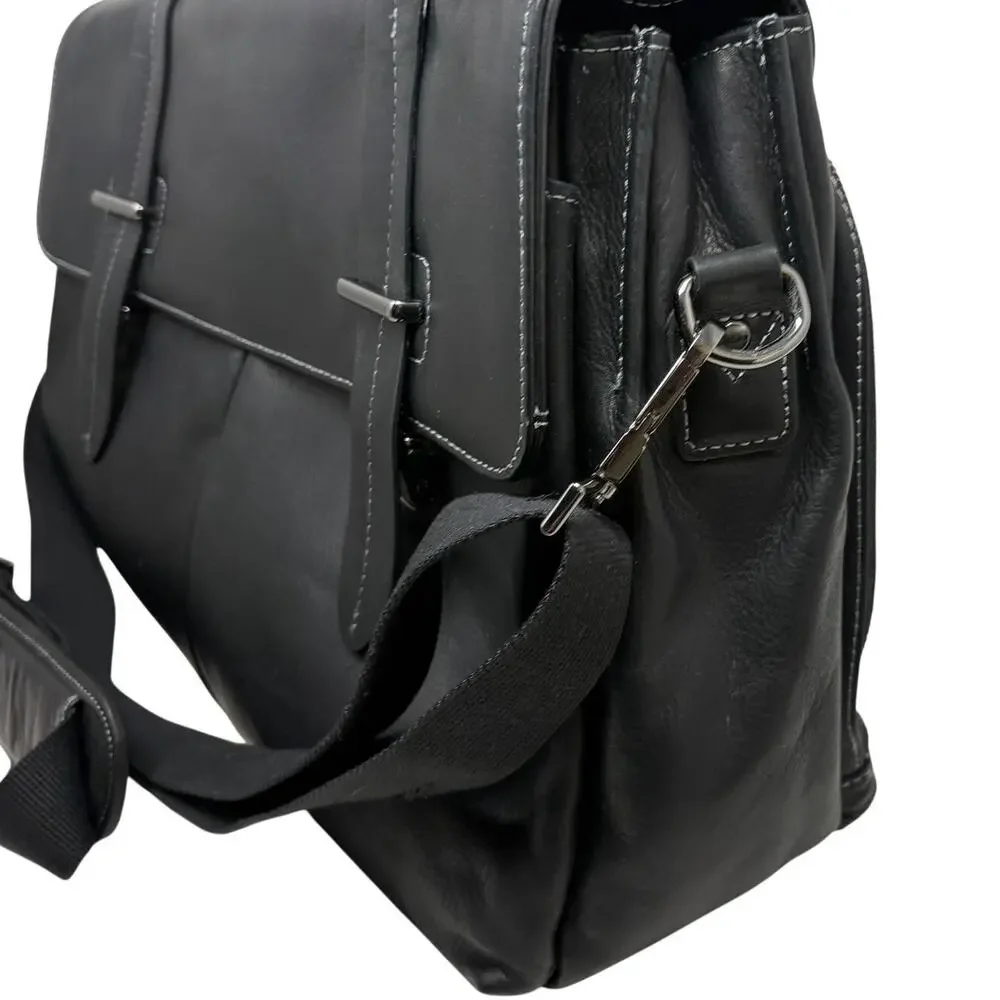 NEW! Danier Leather Laptop Duffle Bag Travel Career Professional Black Career